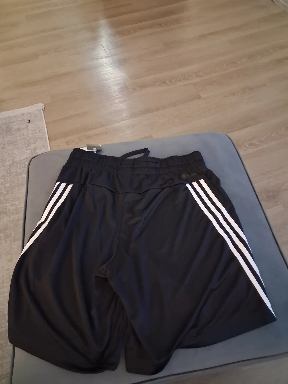 Adidas Kids Black Athletic Shorts with White Stripes
